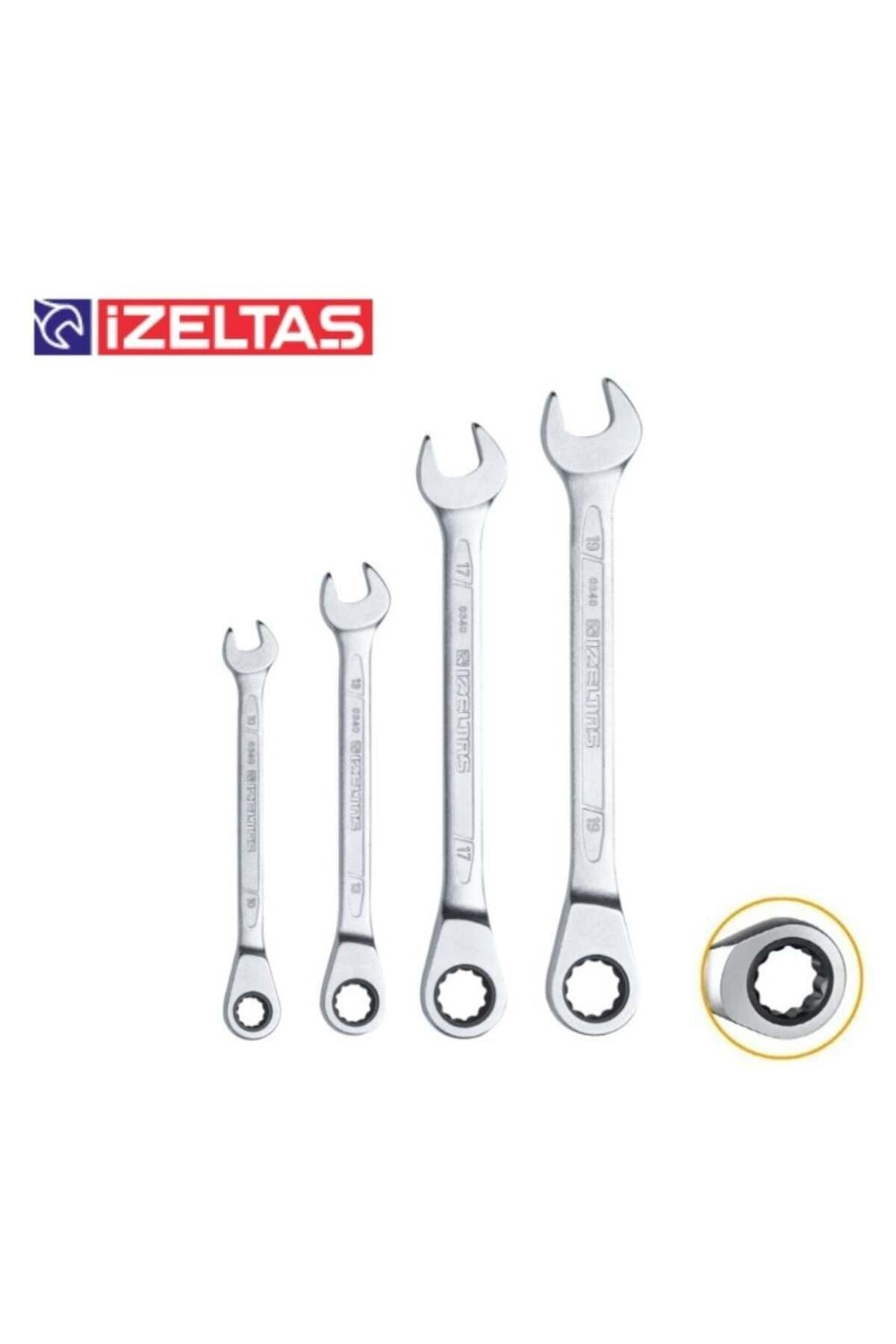 IZELTAS Cırcır Kombine Anahtar Takımı 4 Parça