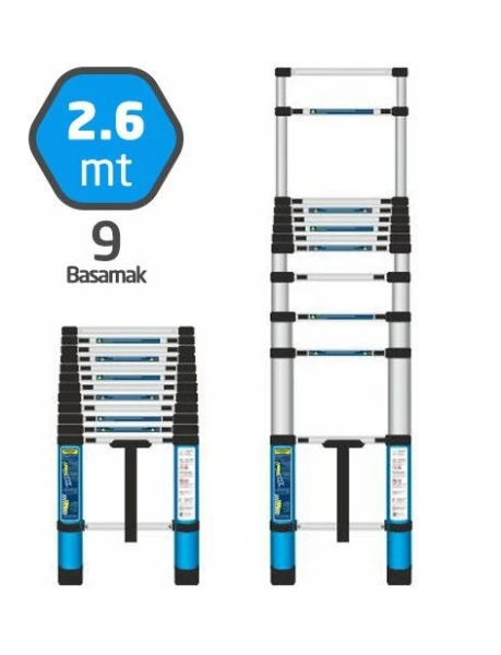 Teleskopik Merdiven 9 Basamak